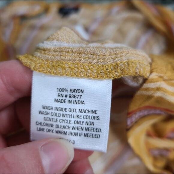 BLOUSE Nwt Ana Yellow Gold Stripe Oversized blouse xxl - Picture 9 of 10